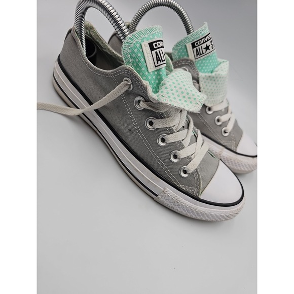 Converse All Star Double Tongue Gray Women's Size 7 Shoes Low Top Sneakers - Picture 3 of 6